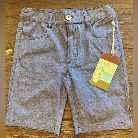 Fore!! Axel & Hudson Blue Linen Woven Plaid Shorts Size 5 NWT - Picture 1 of 8